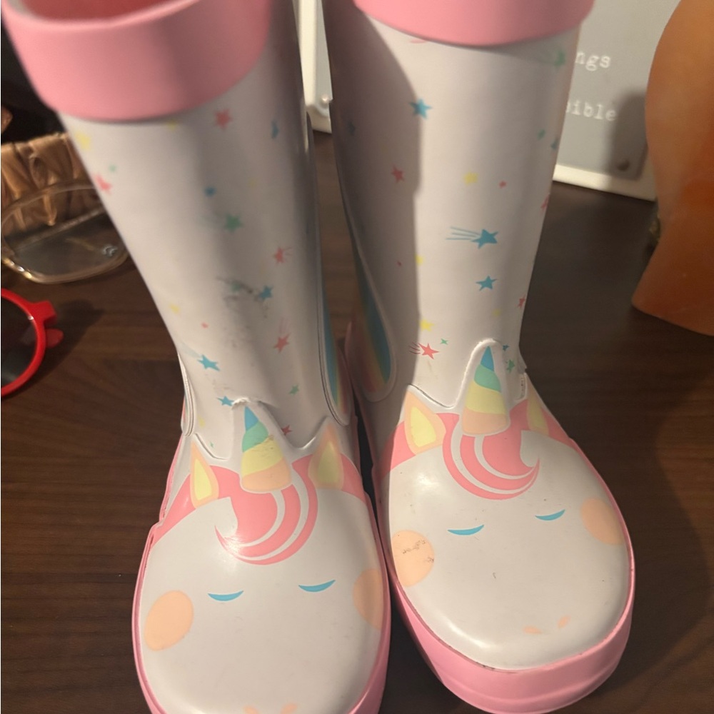 Target Kids Unicorn Rain Boots - Pink and White